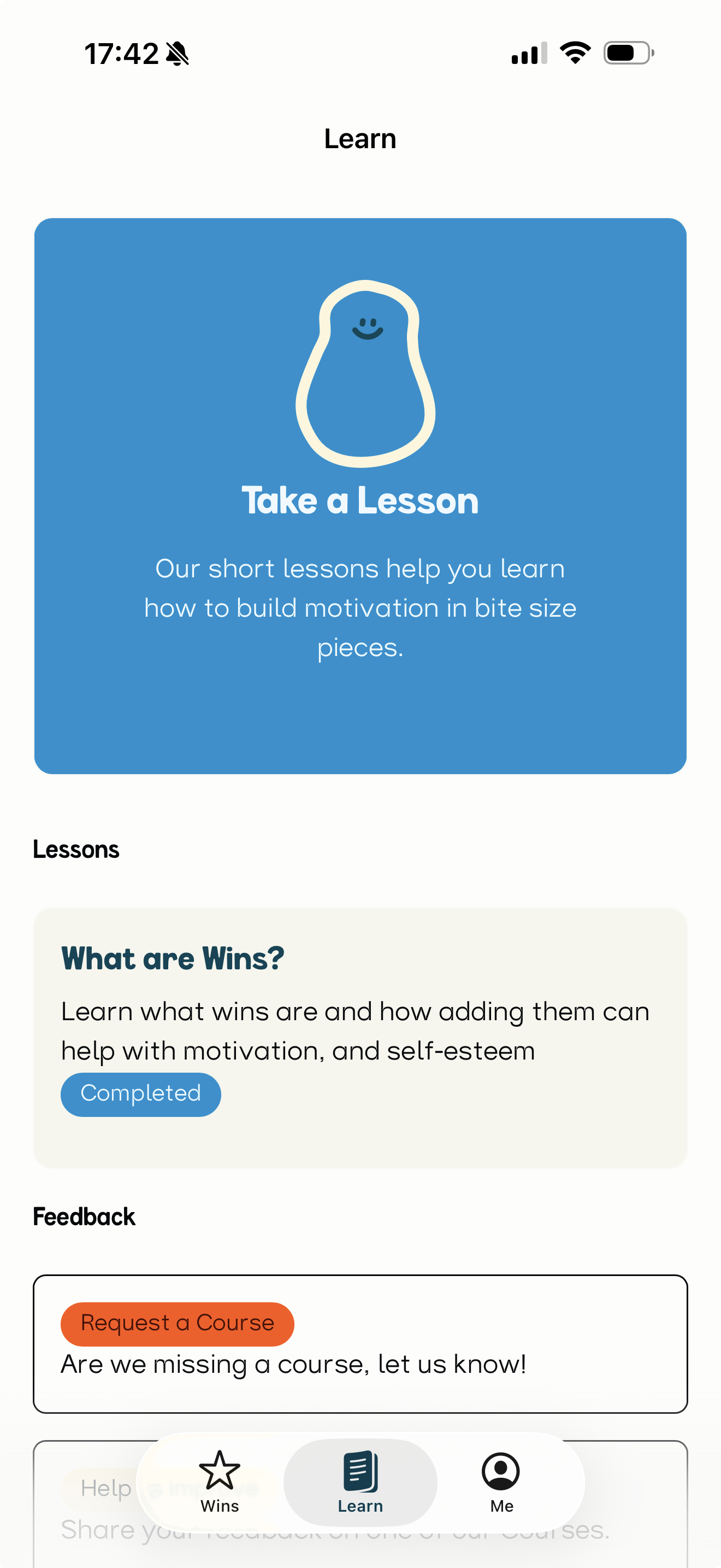 Lessons in the Cammi app