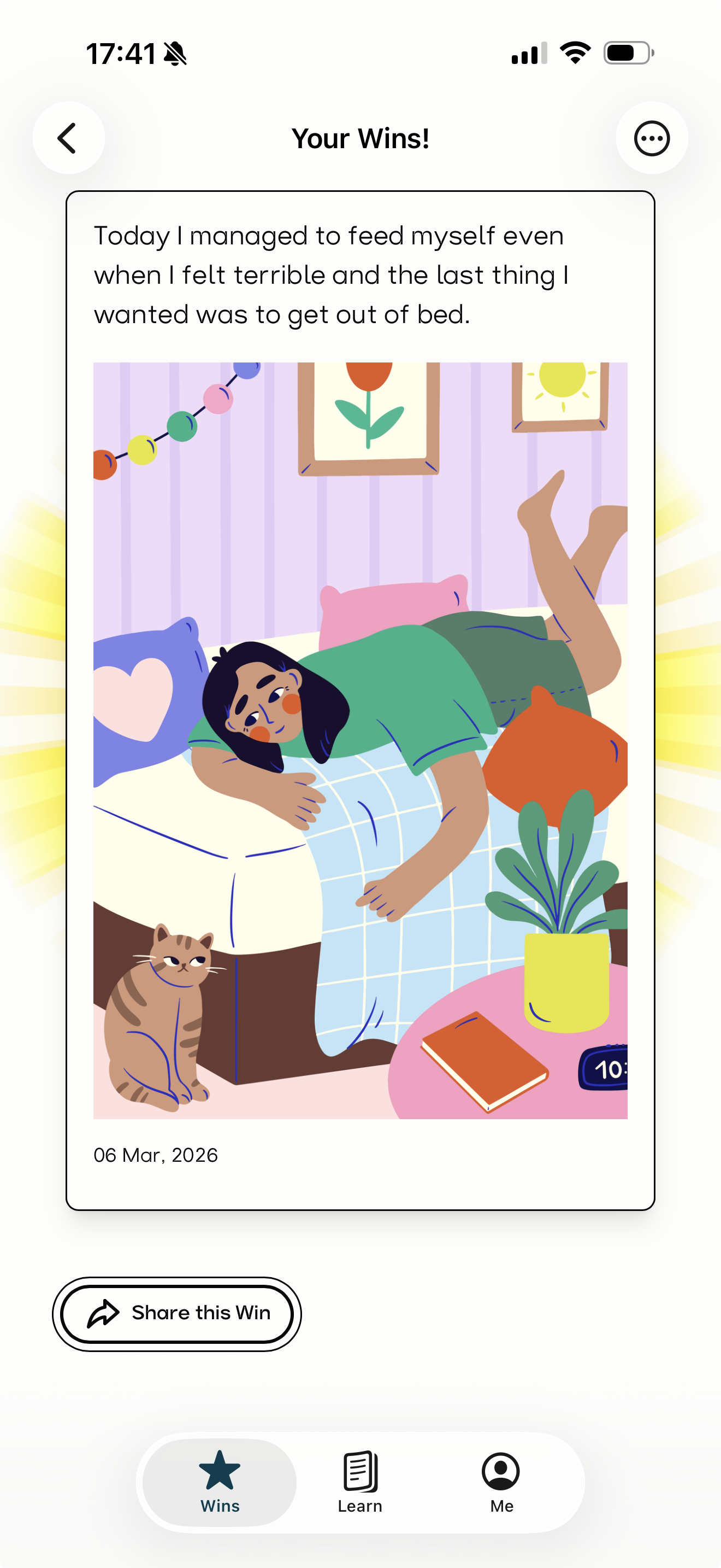 Wins feed in the Cammi app